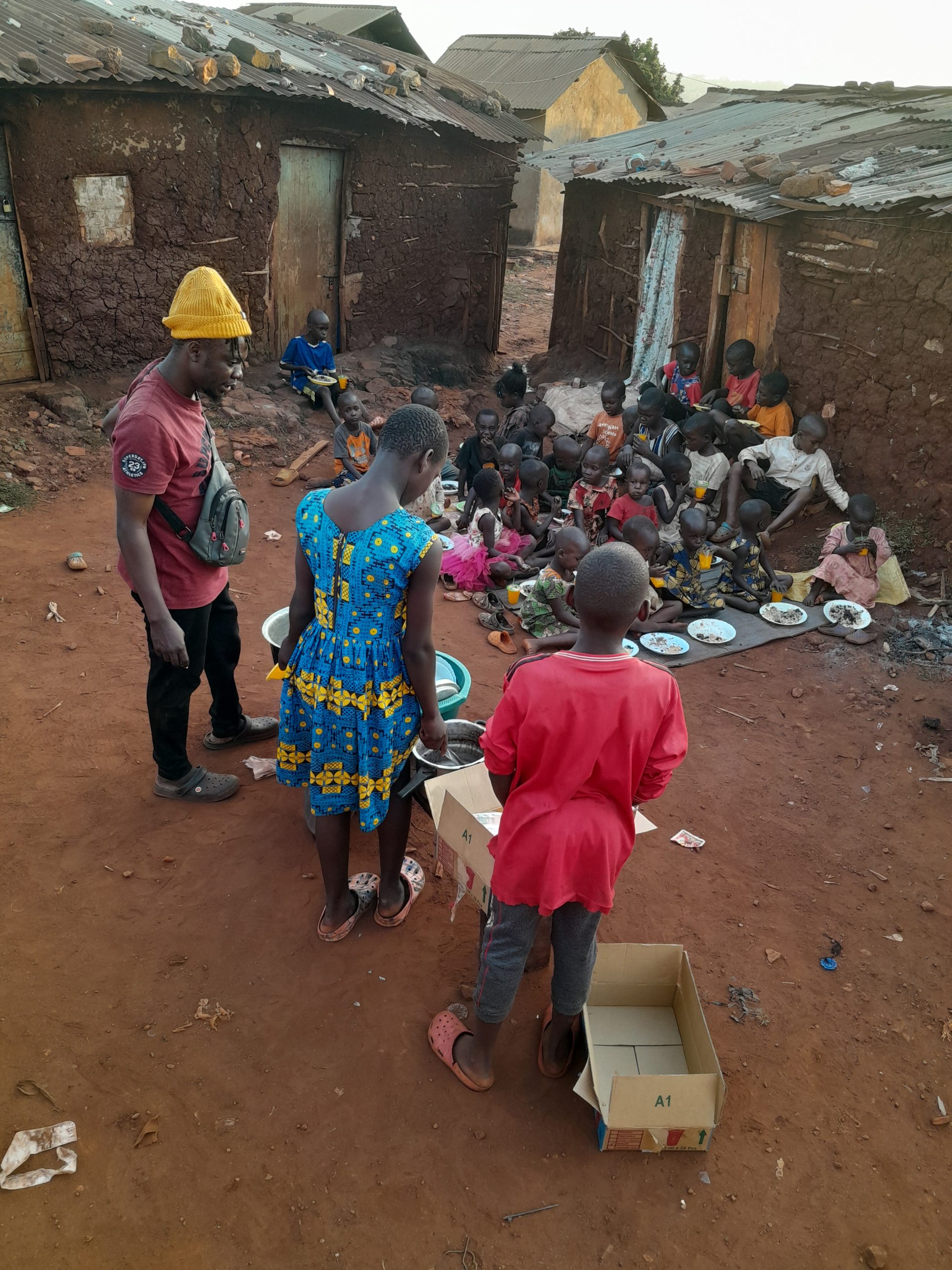 Children receiving food support from Mission of Hope Foundation Uganda.